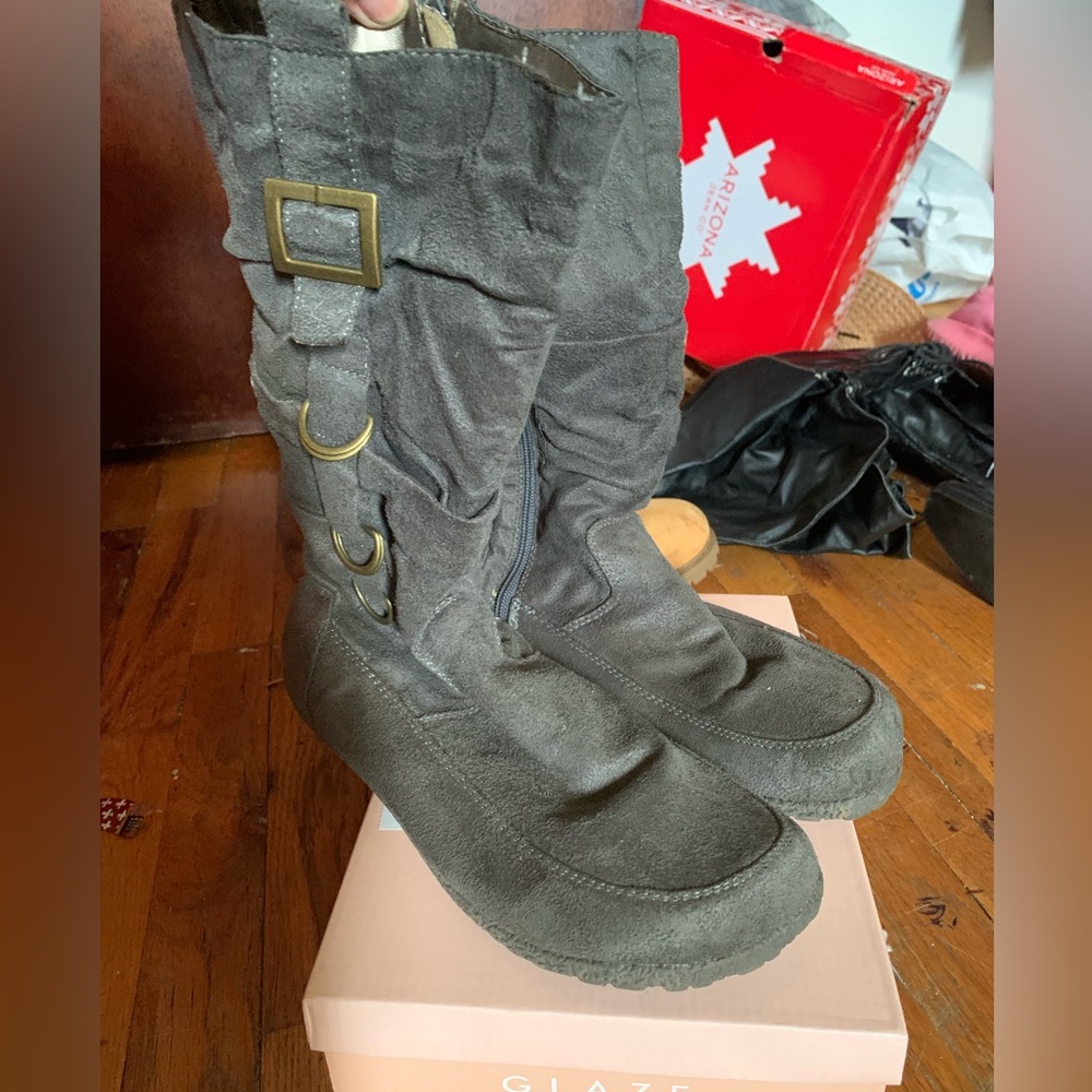 Gray boots